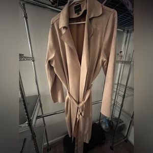 Tan faux suede light over piece/ jacket